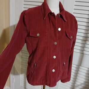 Talbots Petites Stretch Medium Raspberry Corduroy Cotton/Spandex Blend Jacket